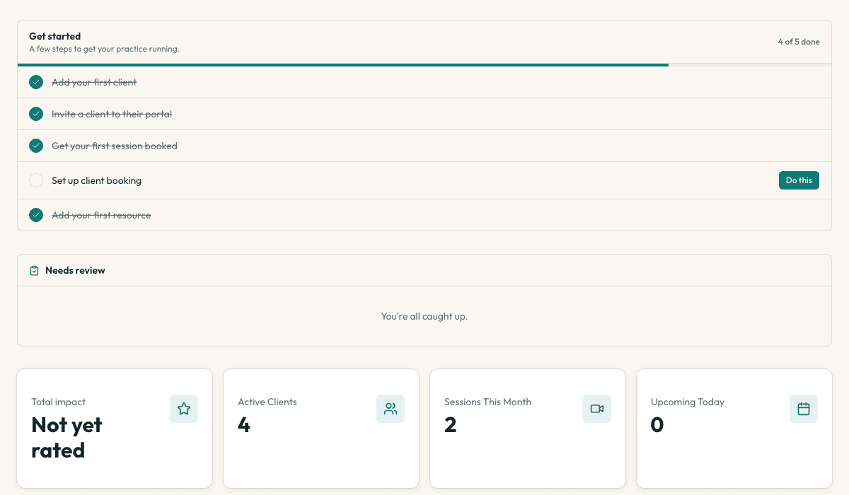 The coach dashboard